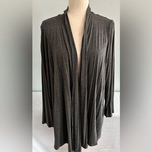 Karen Scott open front cardigan sweater in charcoal grey size XXL